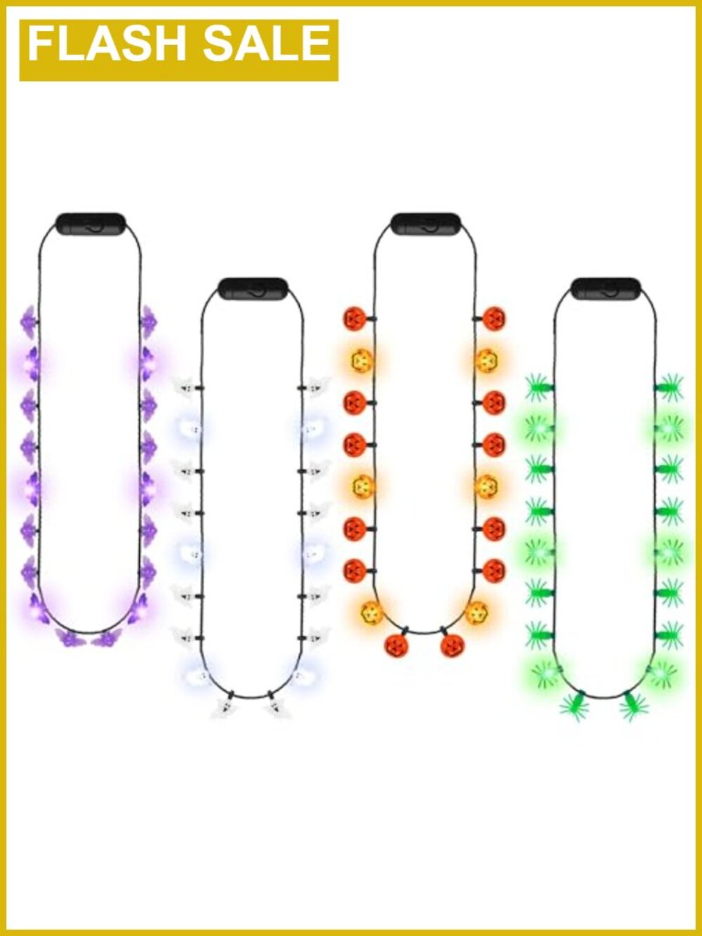 4PCS Halloween Light Up Necklace Set LED Party Favors